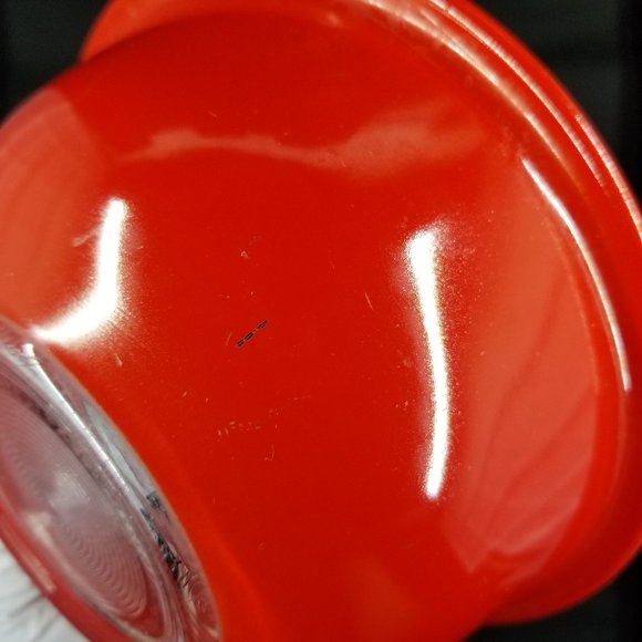 PYREX 322 1L Red Mixing Bowl Clear Bottom Vintage 1980s [ 1st of 2 ] - Picture 5 of 10